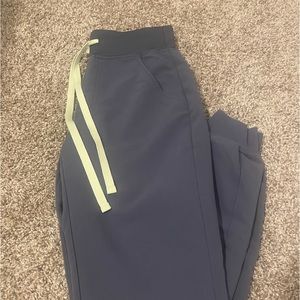 Figs Space Navy XXS Petite High-Waisted Zamora jogger scrub pants